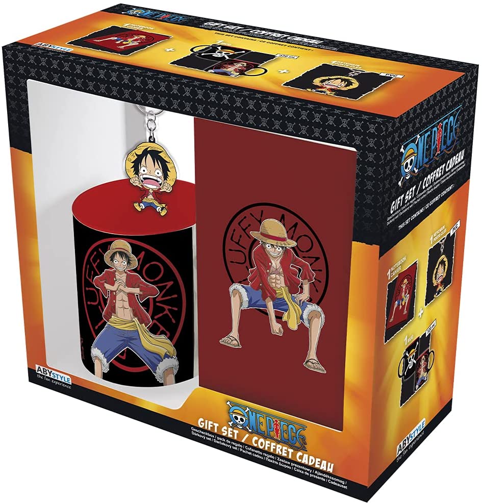 Set de regalo One Piece monkey D. luffy taza + Llavero + Cuaderno