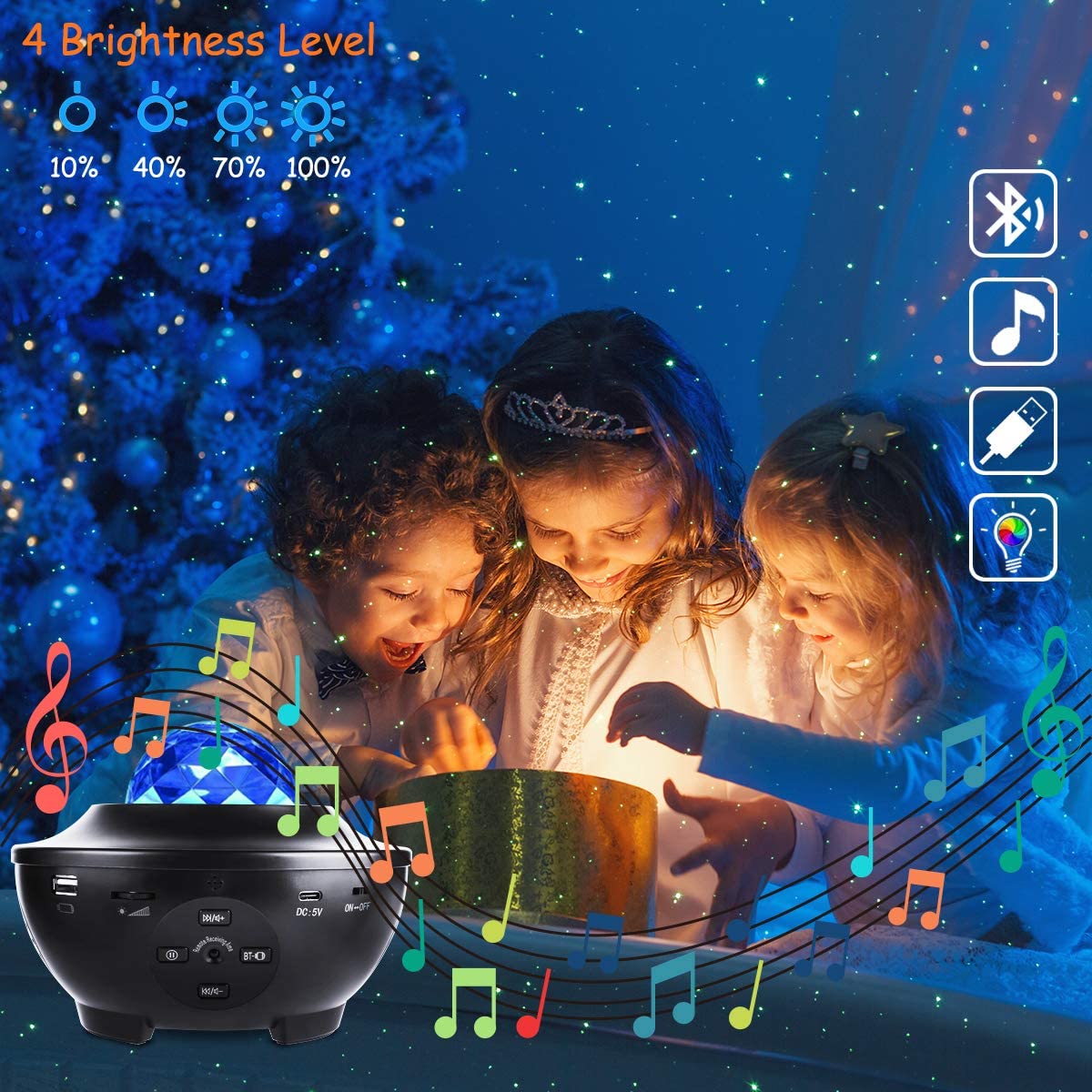 Proyector de estrella y ondas / Bluetooth music