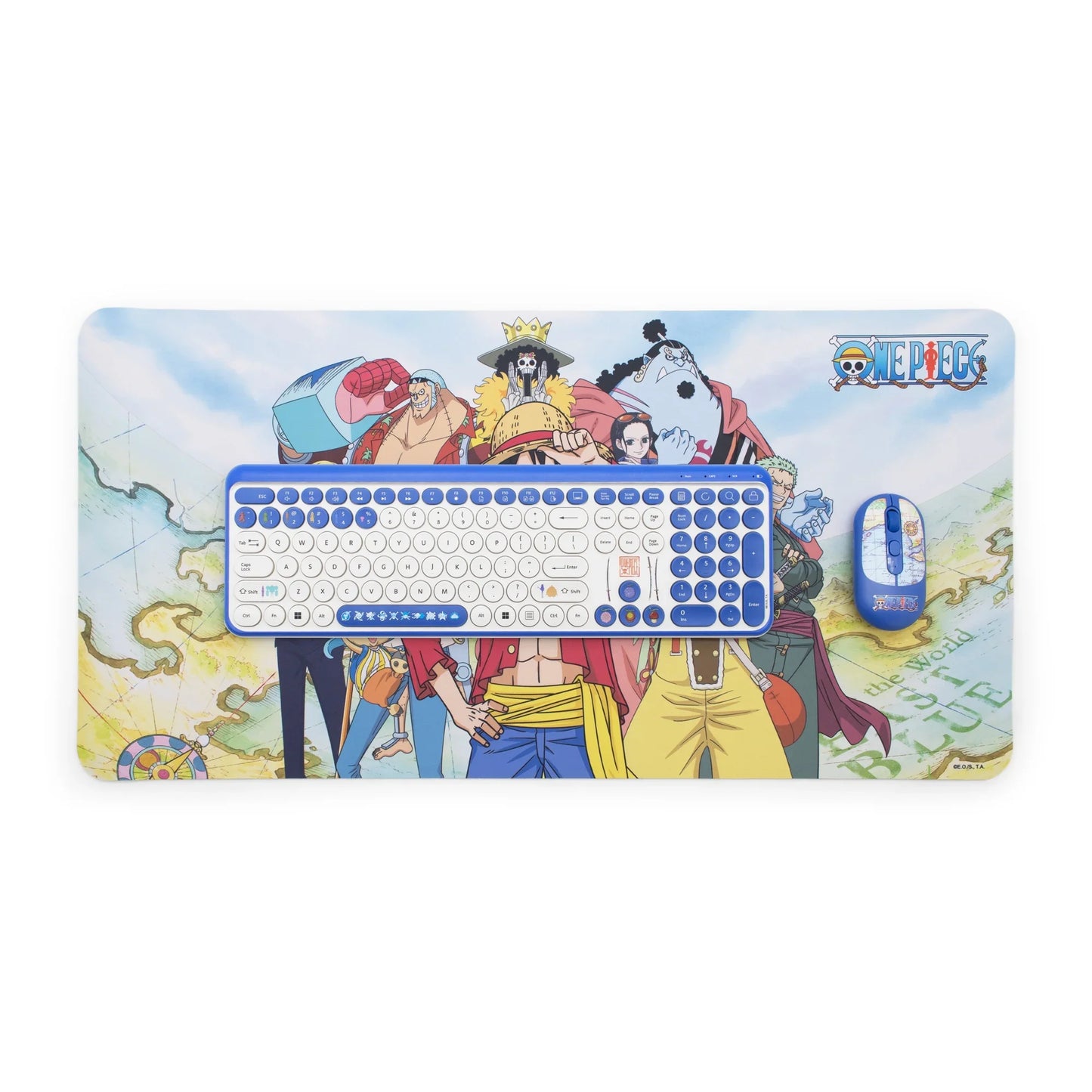 Set inalambrico para computadora One Piece( Mousepad, teclado, Mouse )