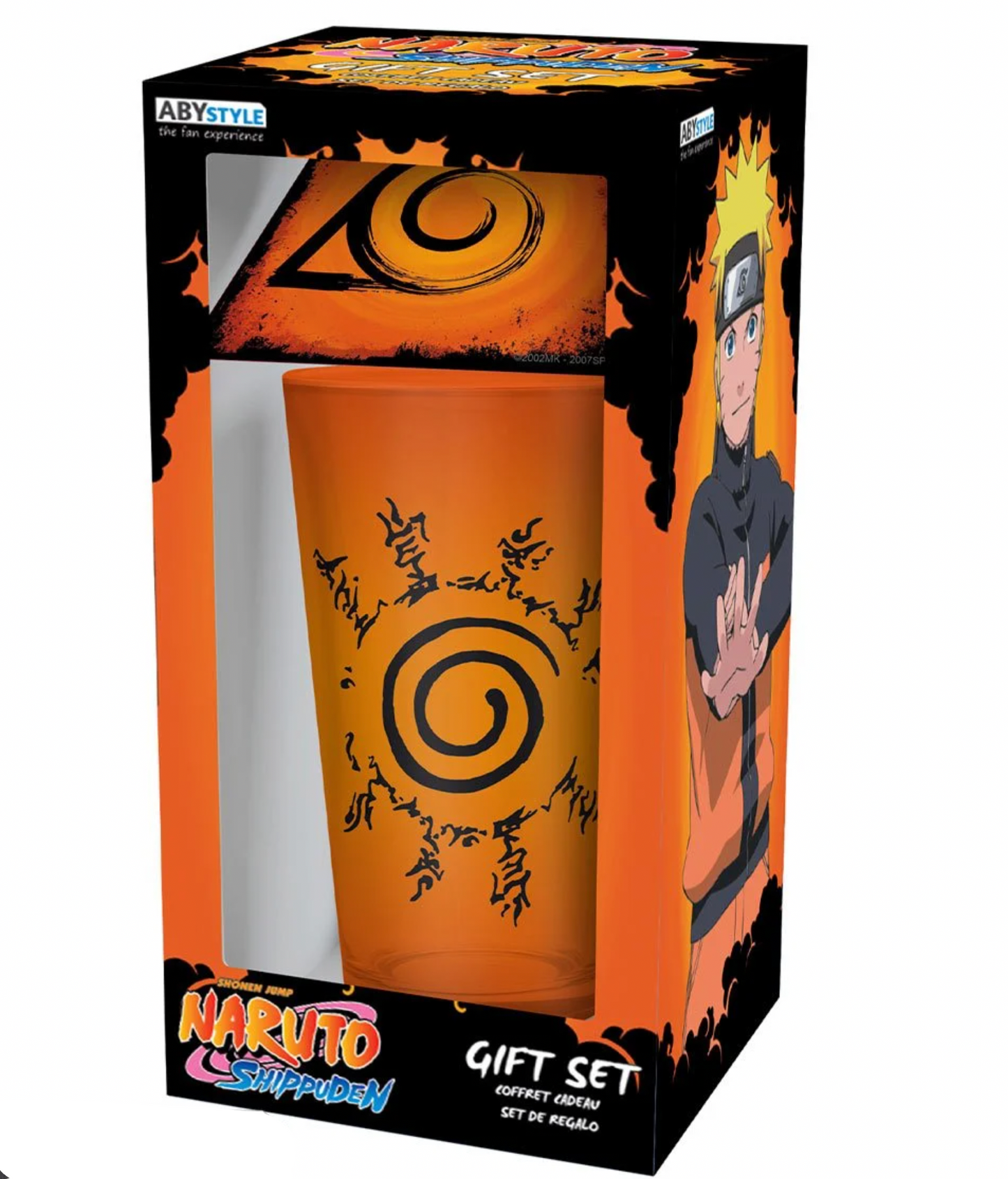 Set de regalo de vaso de pinta y posavasos de Naruto Shippuden