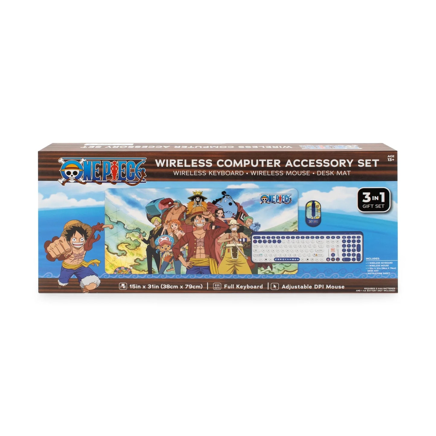 Set inalambrico para computadora One Piece( Mousepad, teclado, Mouse )