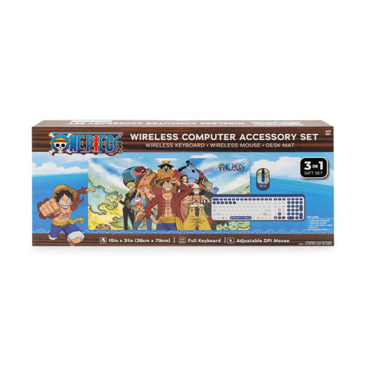Set inalambrico para computadora One Piece( Mousepad, teclado, Mouse )
